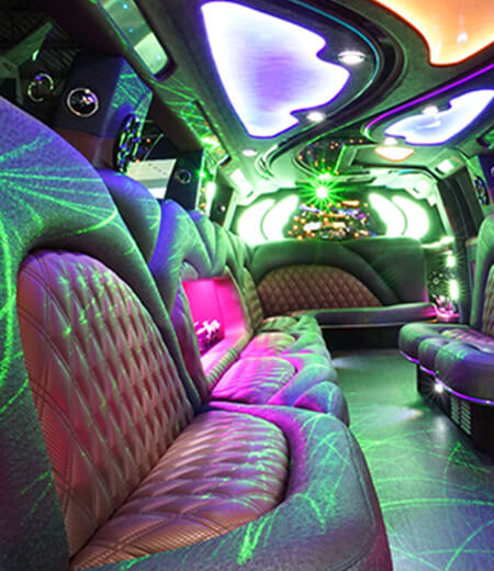 limousine service with leather plush interiors